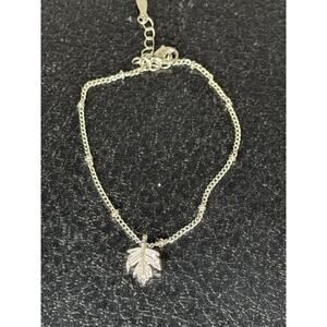 925 Sterling Silver Dainty Leaf Bracelet Minimalist